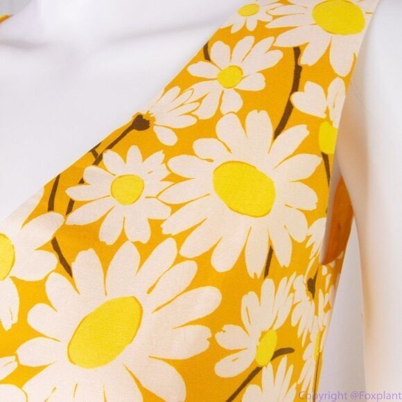 NWT kate spade Kate Daisy Vineyard Midi Cotton‎ Dress, Yellow - Picture 13 of 16